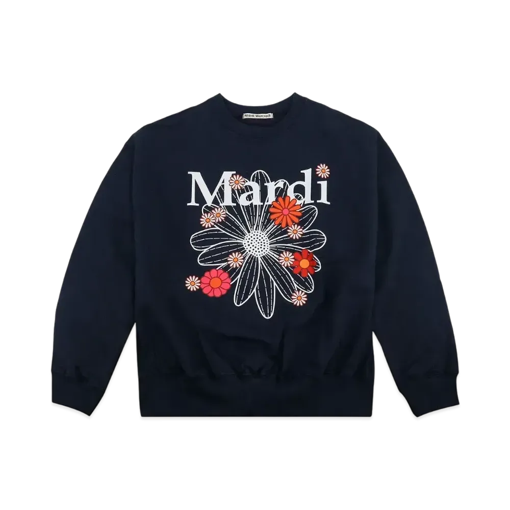 Mardi Mercredi Sweatshirt Flowermardi Blossom "NAVY WHITE"