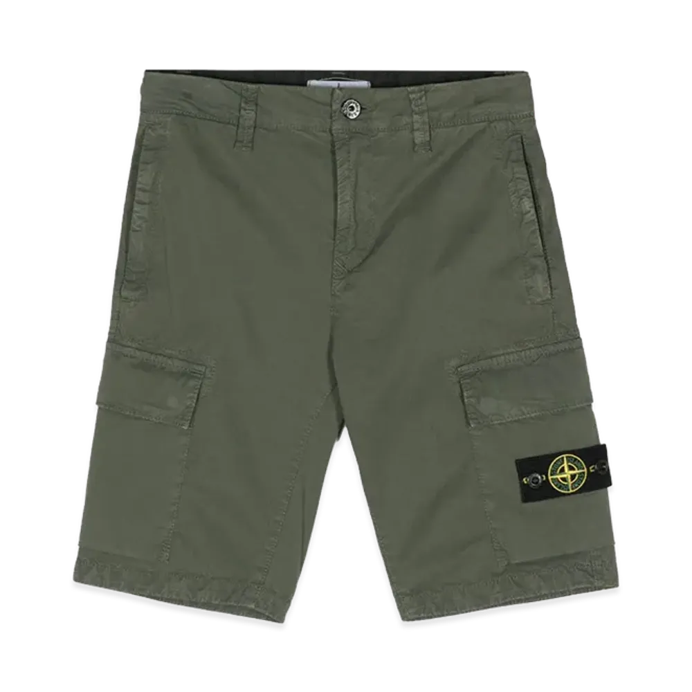 Stone Island Kids Logo Badge Bermuda Shorts "Green"