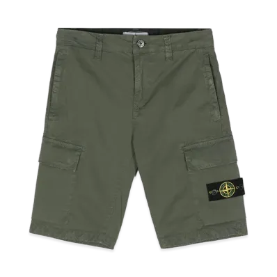 Stone Island Kids Logo Badge Bermuda Shorts "Green"