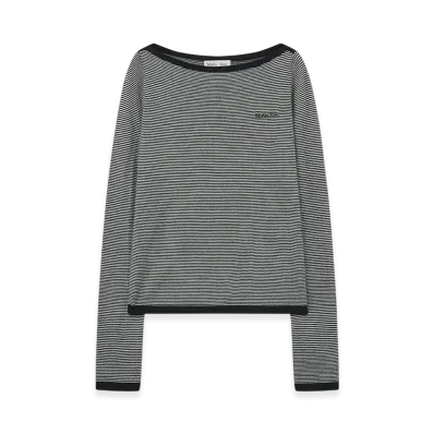 Matin Kim Essential Boat Neck Knit Top "Black"