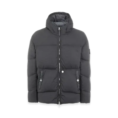 Stone Island Shadow Project 40103 High Density R-Nylon Jersey Garment Dyed Hooded Down Jacket - 21FW "Charcoal"