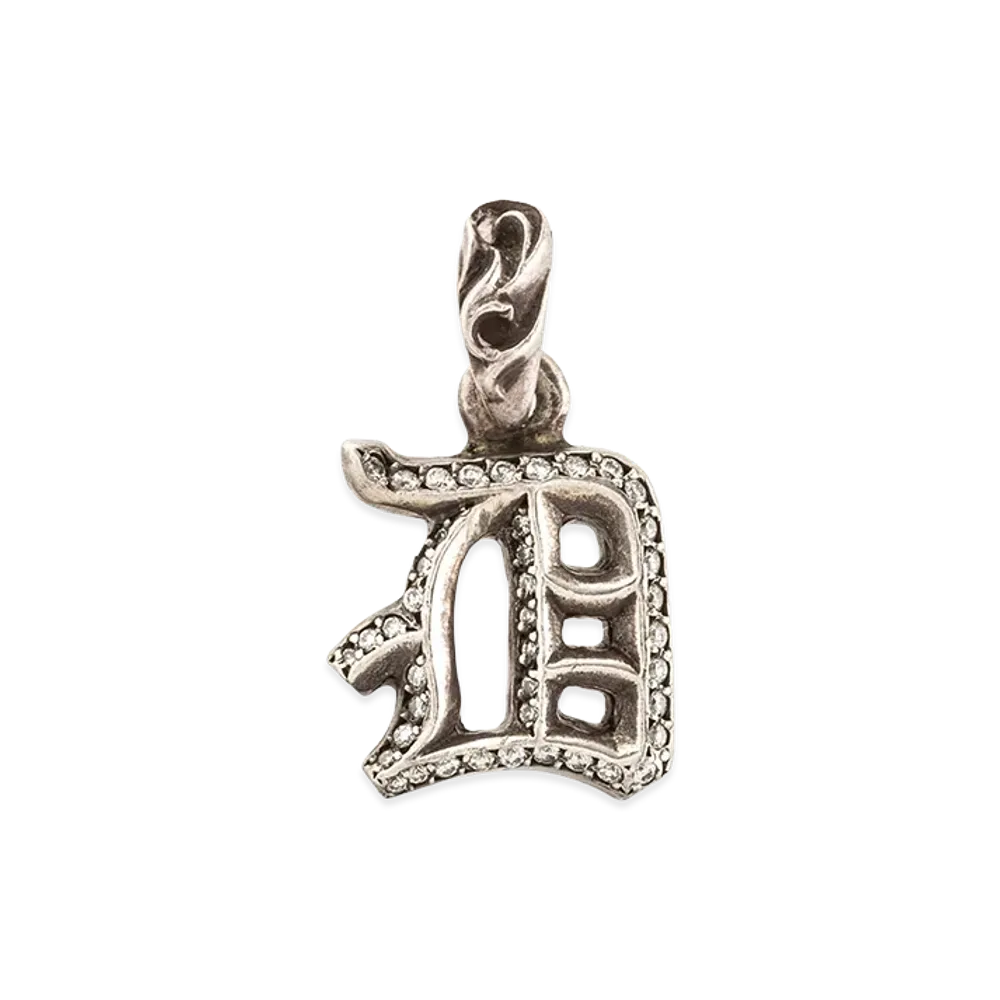 Chrome Hearts Diamond Alphabet Stack D Initial Charm "Silver"