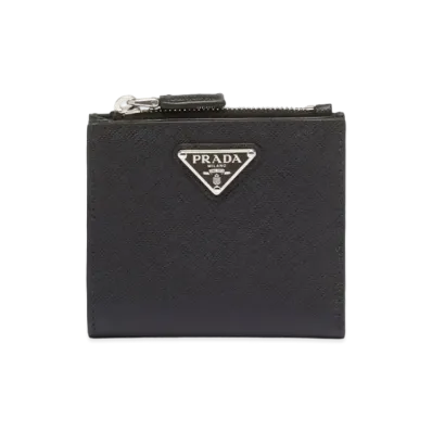 PRADA Small Saffiano Leather Wallet "Black"
