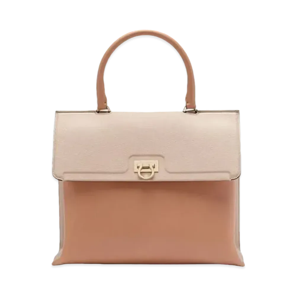 Salvatore Ferragamo Trifolio Top Handle (M) "New Blush/Mangiarotti Carrara"