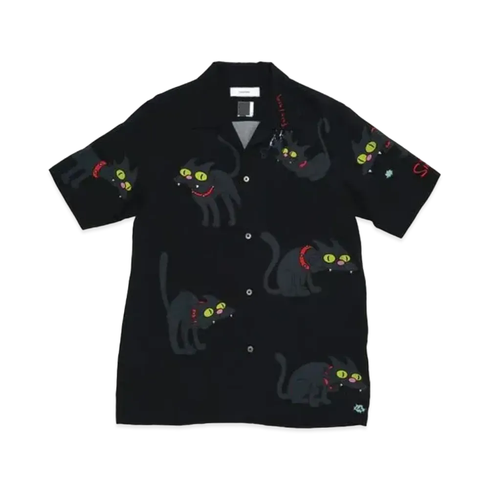 FACETASM The Simpsons Cat Rayon Shirt "Black"