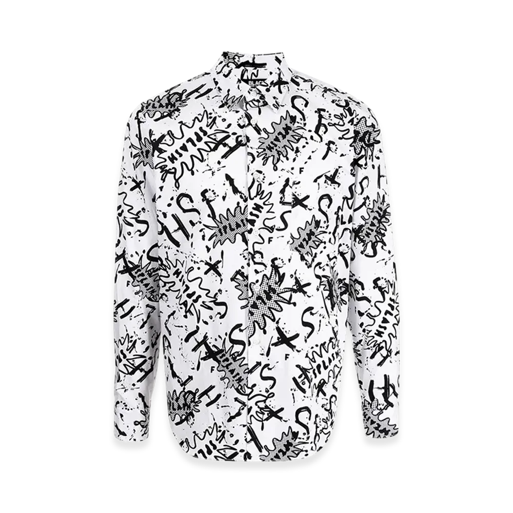 BLACK COMME des GARCONS Print Shirt "White"