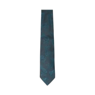 BEAMS Silk Paisley Jacquard Tie "Green"
