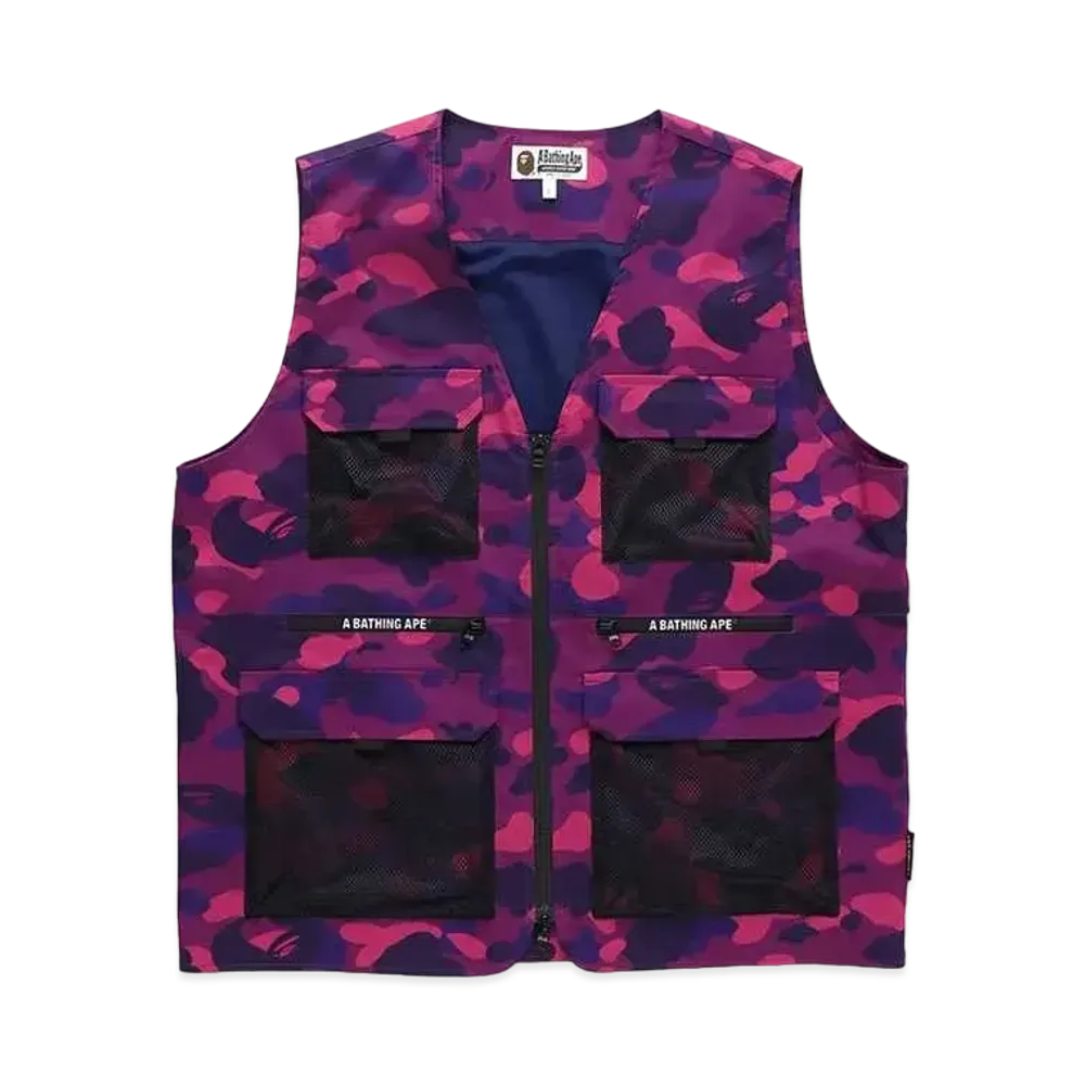 A BATHING APE COLOR CAMO VEST "Purple"