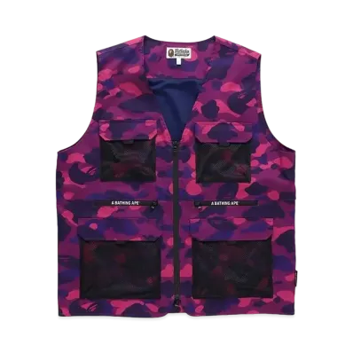 A BATHING APE COLOR CAMO VEST "Purple"