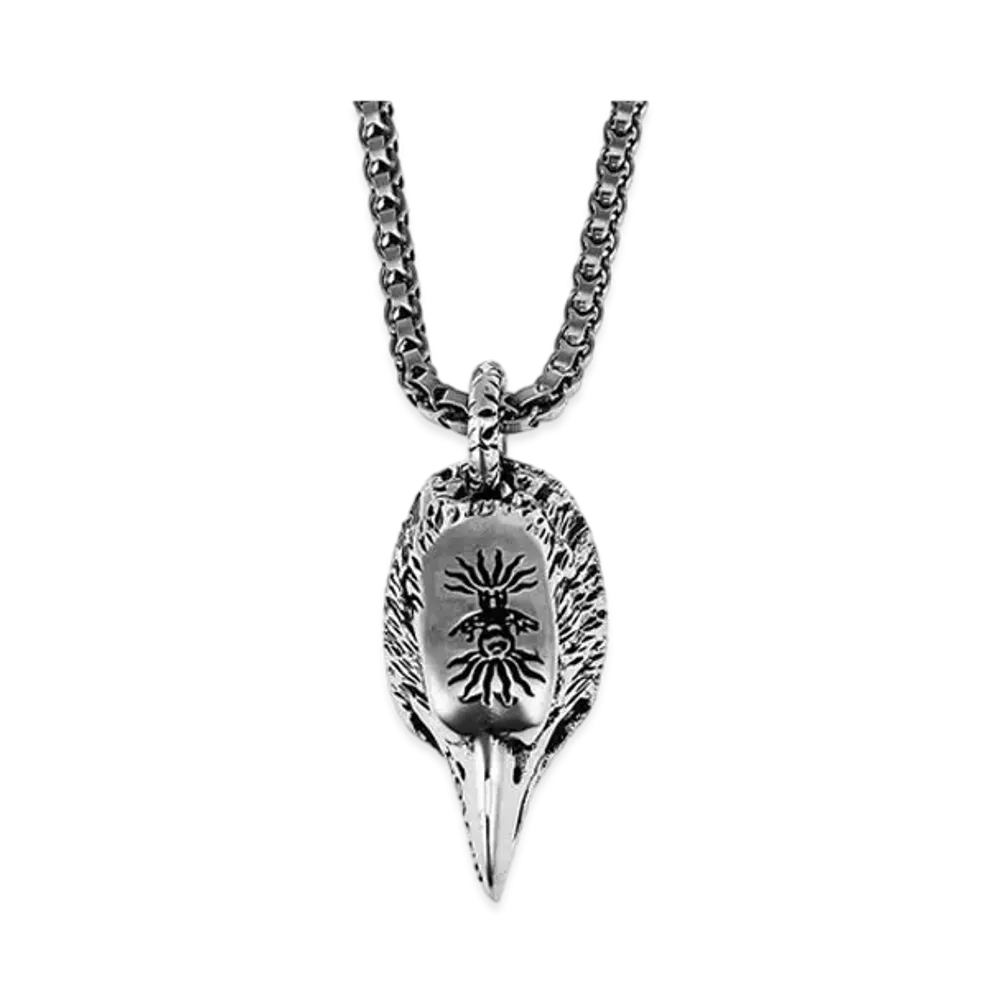GUCCI Anger Forest Series Eagle Head Silver Necklace "Silver"