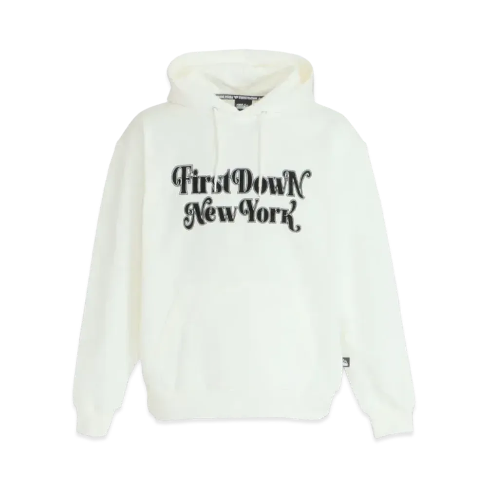 FIRST DOWN FLOCKY HOODED SWEAT "Off White"