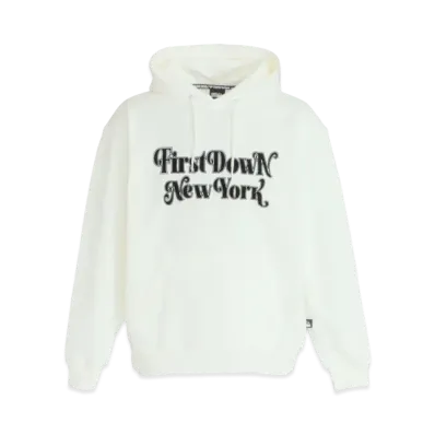 FIRST DOWN FLOCKY HOODED SWEAT "Off White"