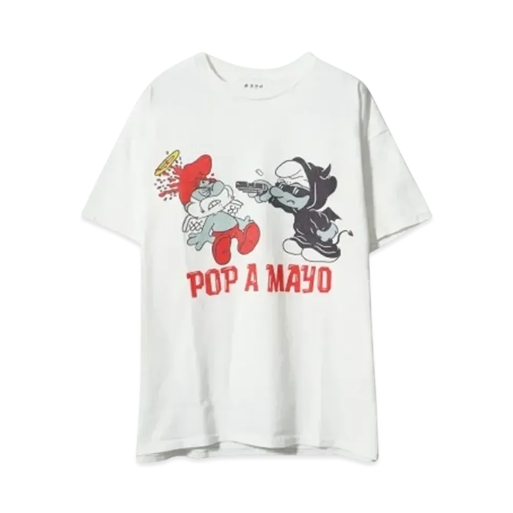 MAYO POP A MAYO PRINT SHORT SLEEVE TEE "WHITE"