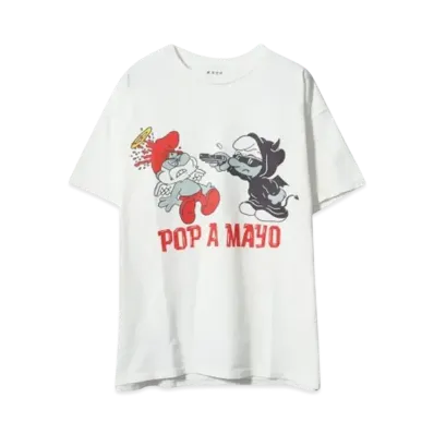 MAYO POP A MAYO PRINT SHORT SLEEVE TEE "WHITE"