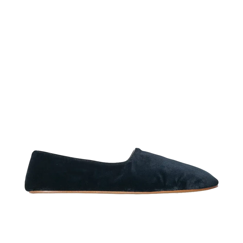The Row Hudson Suede & Shearling Slides "Lacquered Brown"