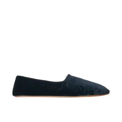 The Row Hudson Suede & Shearling Slides "Lacquered Brown"