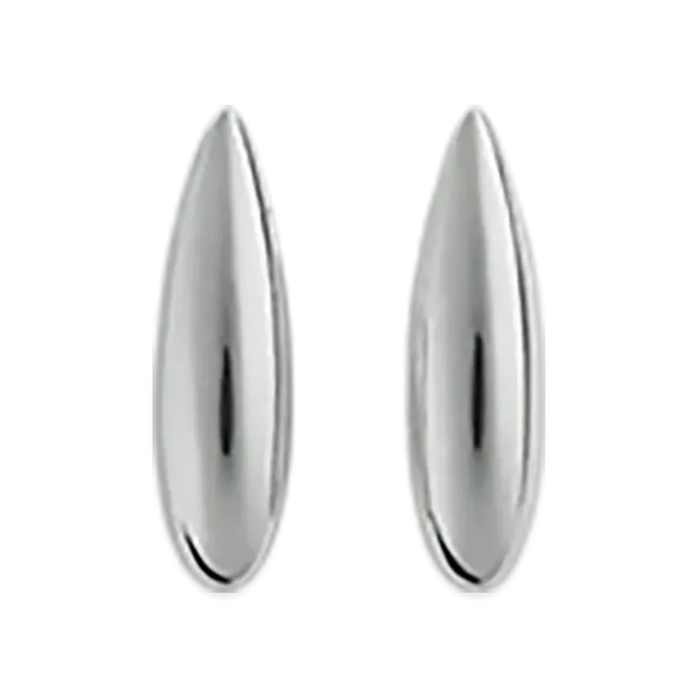 Bottega Veneta Large Ellipse Earrings "Silver"