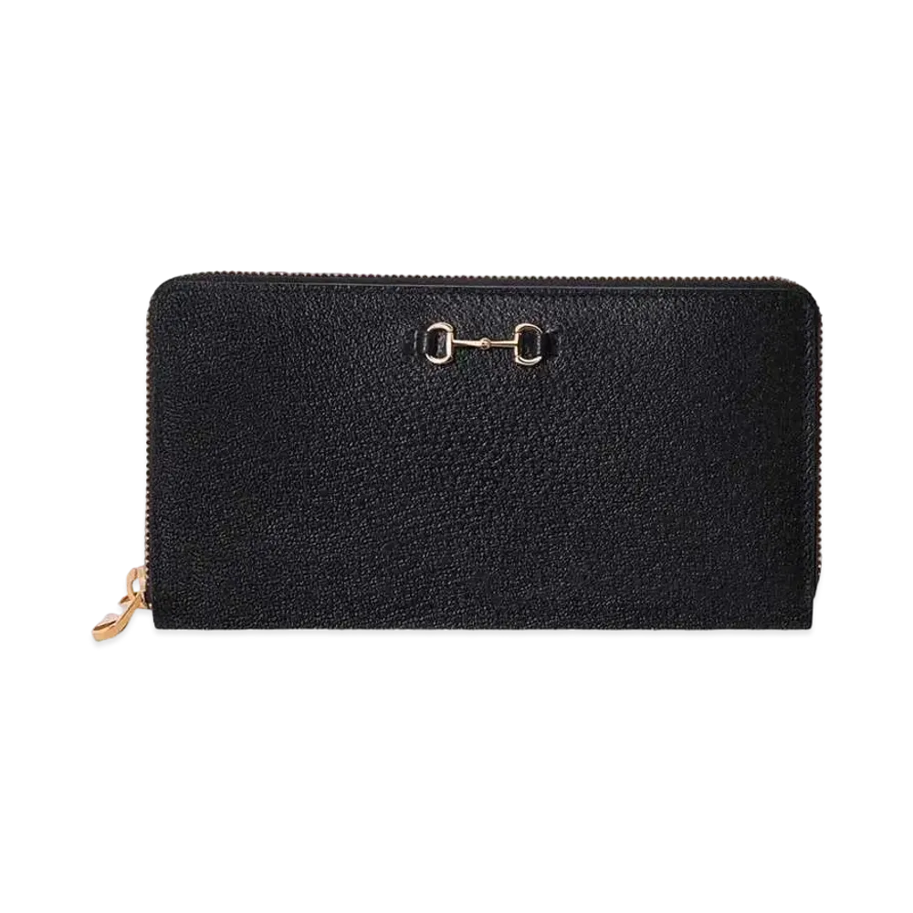 GUCCI Zip Around Wallet With Horsebit "Black"