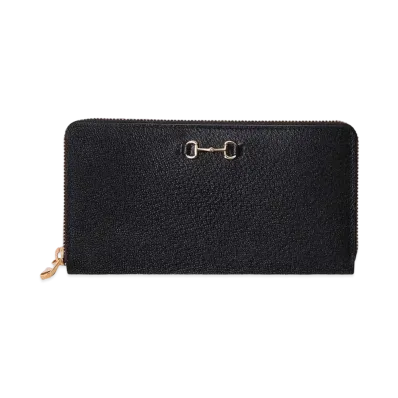 GUCCI Zip Around Wallet With Horsebit "Black"