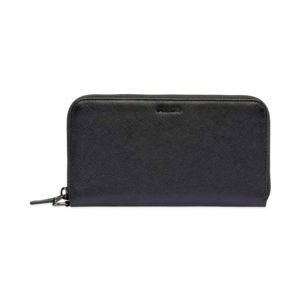 PRADA Saffiano Leather Wallet "Black"