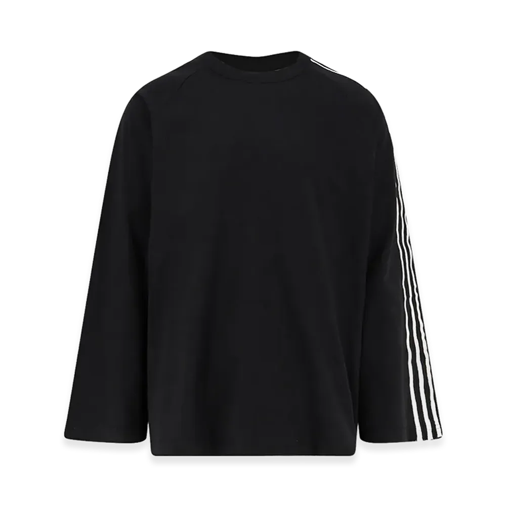 Y-3 Raw Edge 3 Stripes Long Sleeve Tee "Black"
