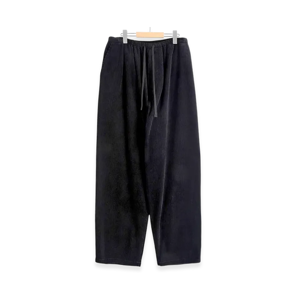 COMOLI Corduroy Drawstring Pants "Black"