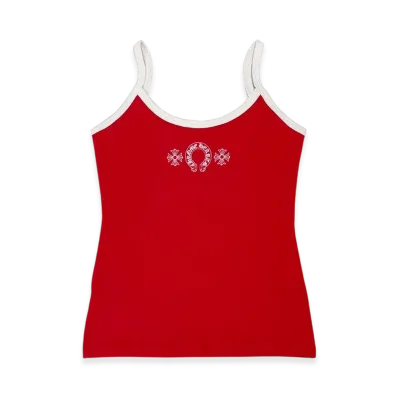 Chrome Hearts Horseshoe Logo Tank Top "Red/White"
