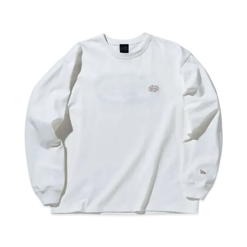 NEW ERA BLACK LABEL SS25 Long Sleeve Heavyweight Cotton Embroidery T-shirt "Off White"
