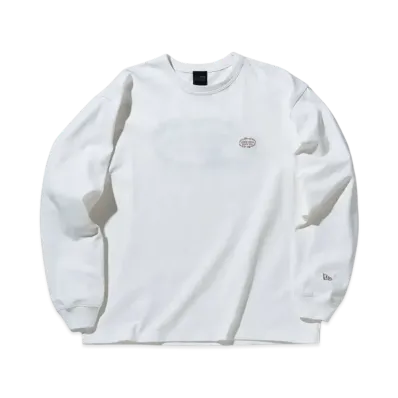 NEW ERA BLACK LABEL SS25 Long Sleeve Heavyweight Cotton Embroidery T-shirt "Off White"