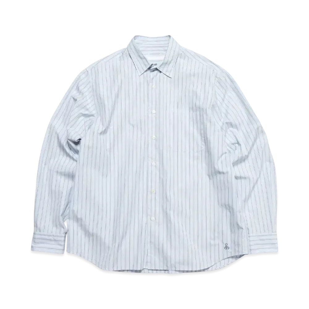 SOPHNET. Stripe Relax Fit Shirt "Blue Stripe"