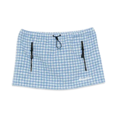 MIU MIU Women's Fleece-Effect Vichy Skirt "Blue"