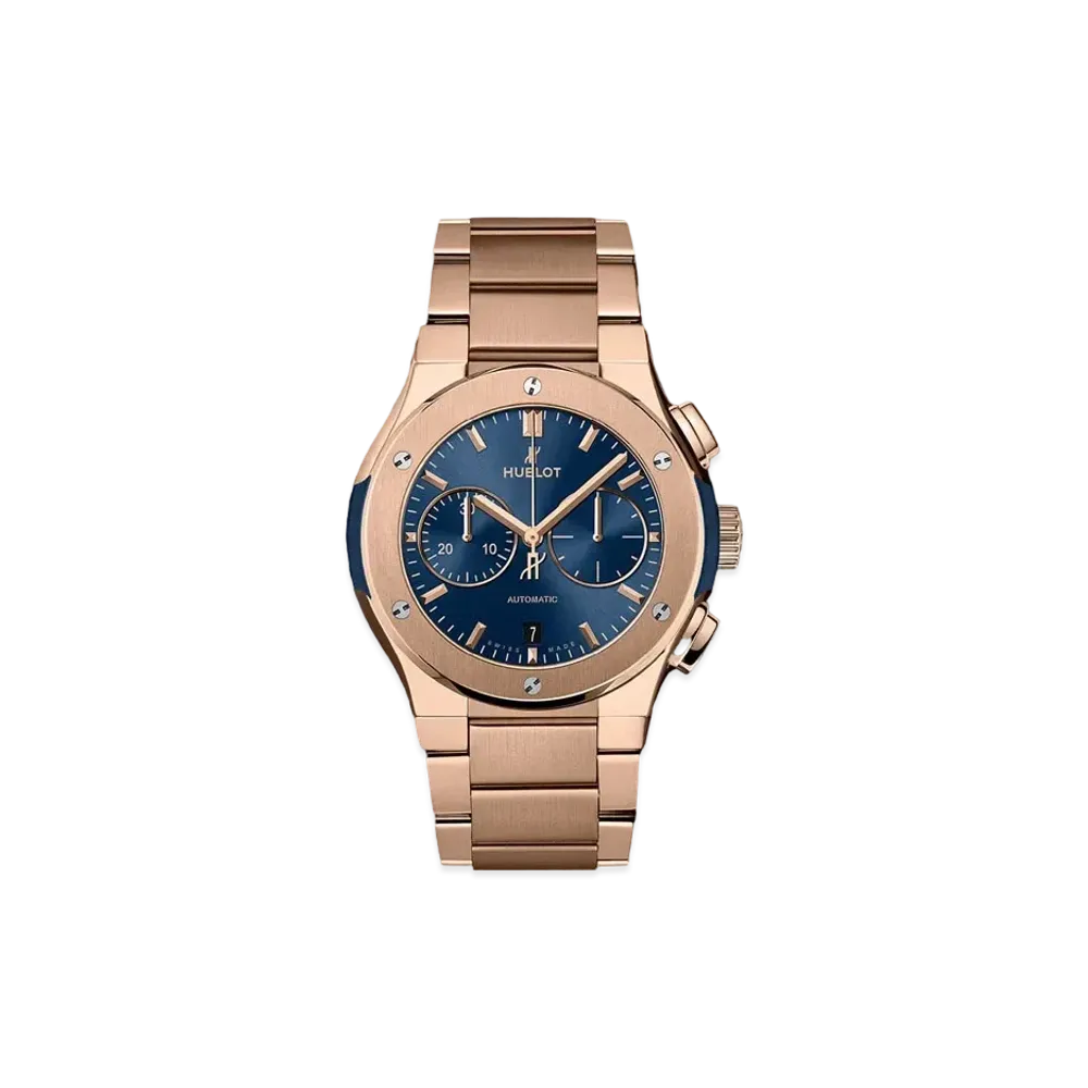 HUBLOT Classic Fusion Blue Chronograph King Gold Bracelet 42mm