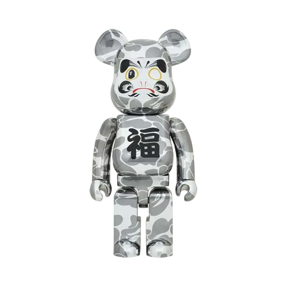 Bearbrick BAPE® Daruma Silver Plate 1000%