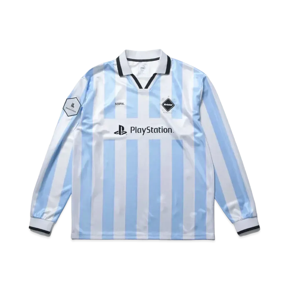 F.C.Real Bristol x PlayStation Long Sleeve Oversized Game Shirt "Light Blue"