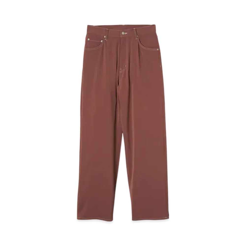 YOKE High-Twisted Polyester Kersey 5P Wide Straight Pants "Old Pink"