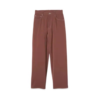 YOKE High-Twisted Polyester Kersey 5P Wide Straight Pants "Old Pink"