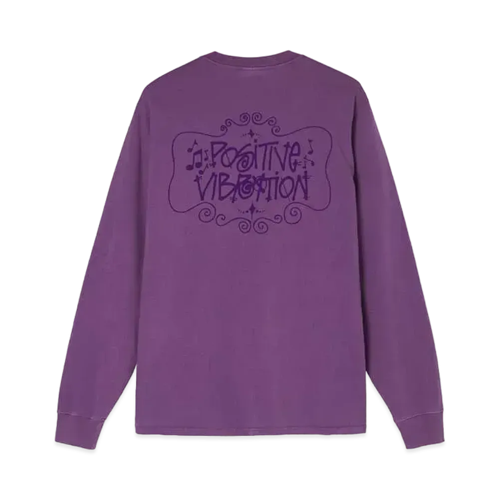 Stussy POSITIVE VIBRATION PIGMENT DYED LS TEE "Purple"