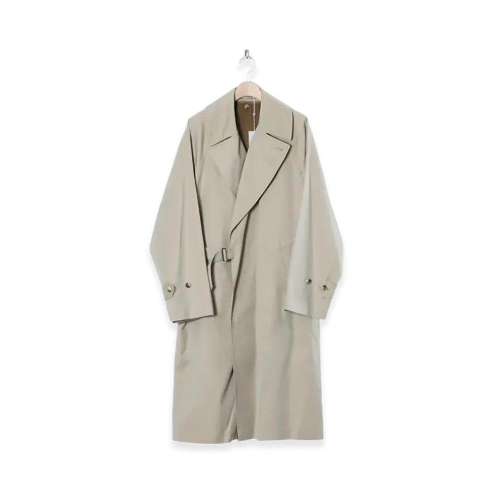 COMOLI Cotton Gabardine Tielocken Coat "Beige"