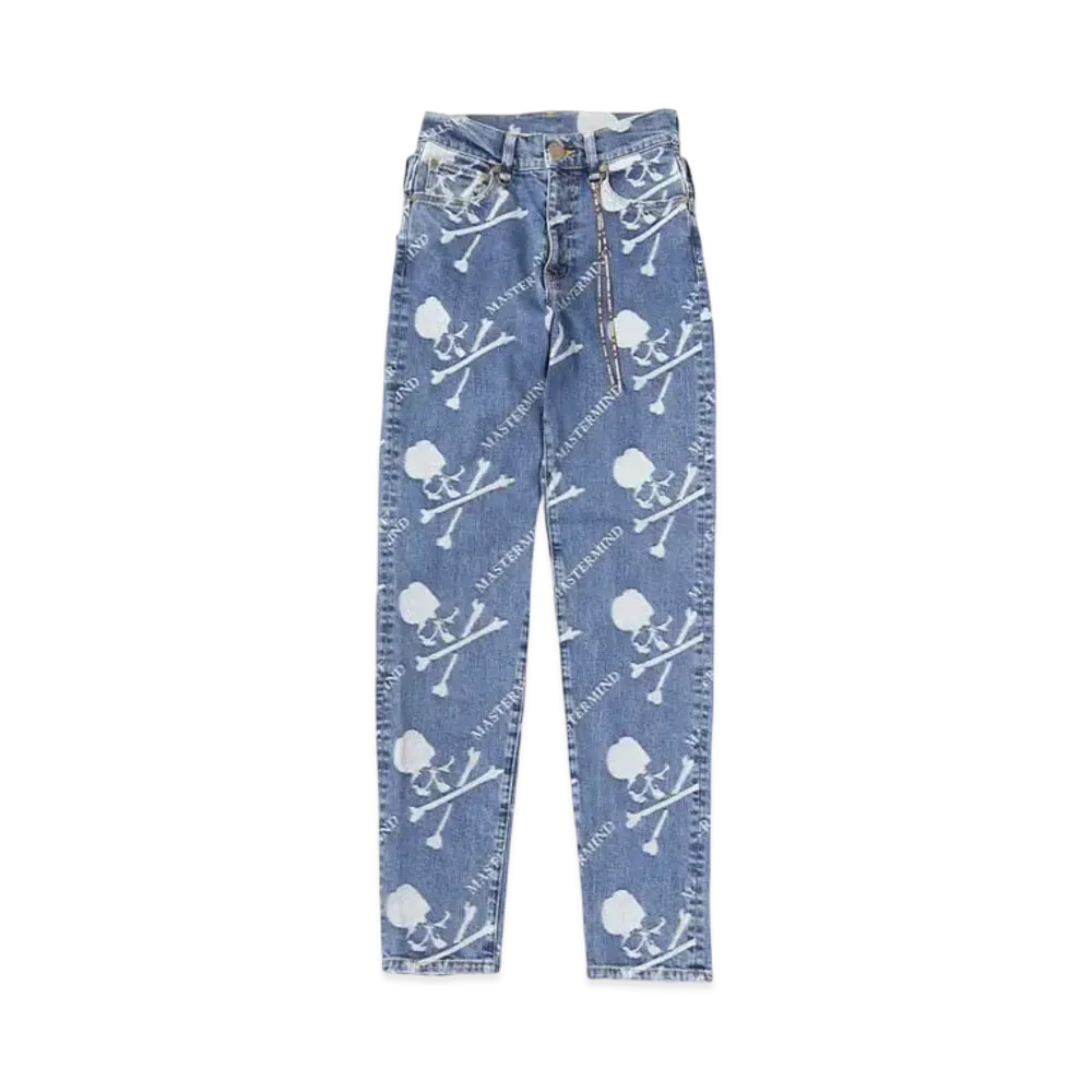 mastermind WORLD Water Repellent Monogram Denim Pants Slim Tapered Fit "Indigo"