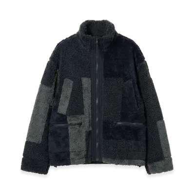 YOKE Jacquard Boa Stand Blouson "Olive"