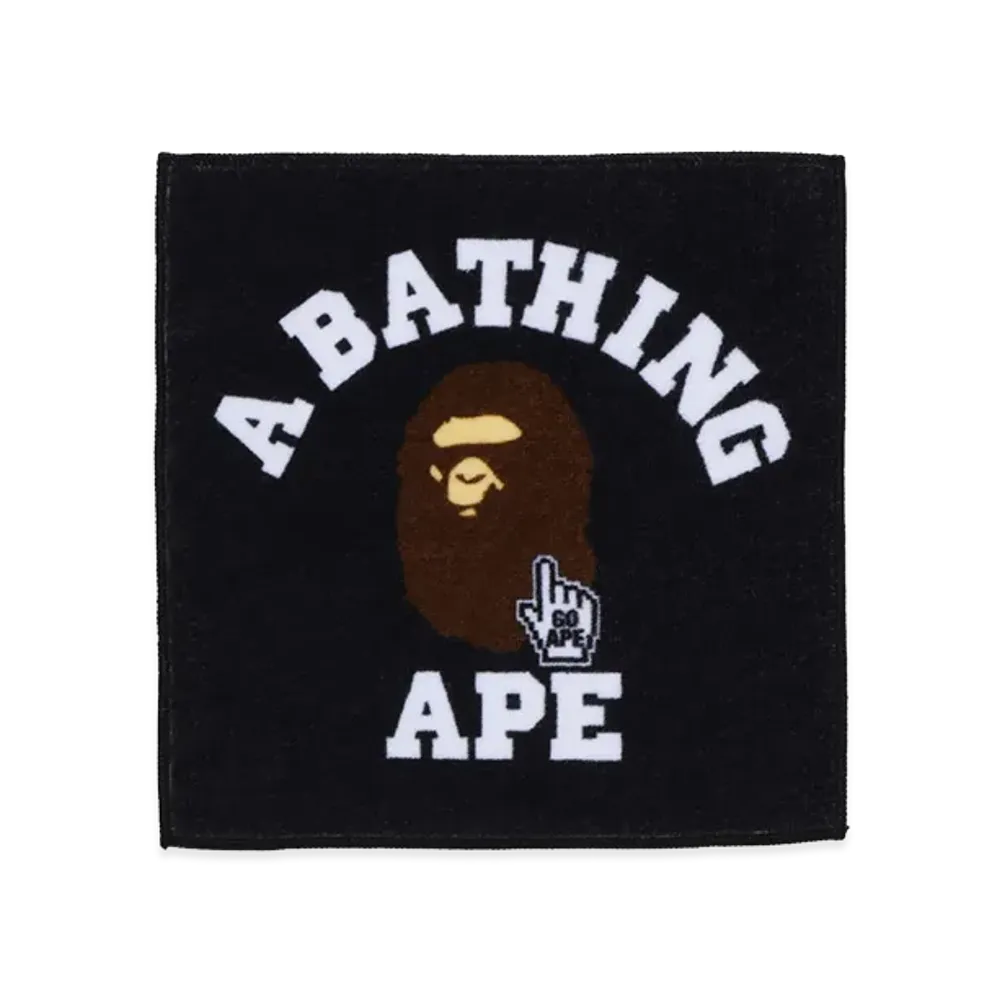 A BATHING APE Go Ape Pointer College Hand Towel "Black"
