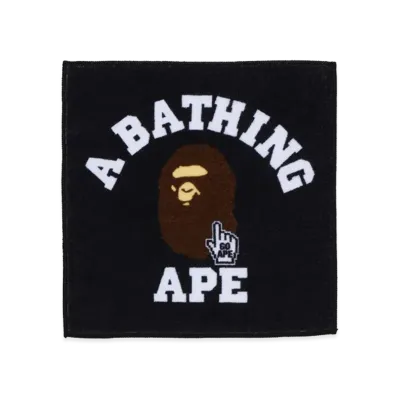A BATHING APE Go Ape Pointer College Hand Towel "Black"