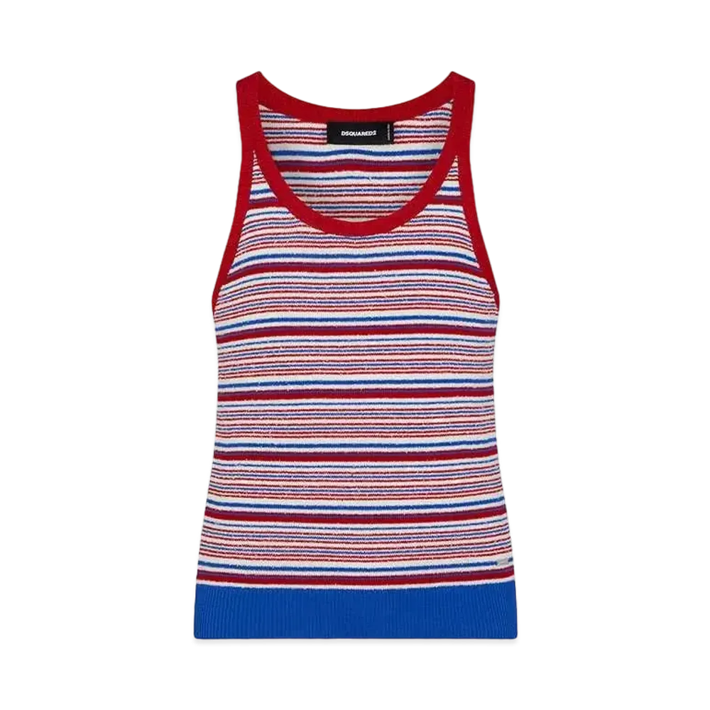 Dsquared2 Multicolor Stretch Cotton Knitted Top "Multicolor"
