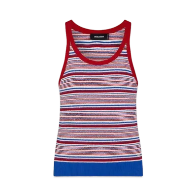 Dsquared2 Multicolor Stretch Cotton Knitted Top "Multicolor"
