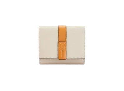 LOEWE Trifold Wallet In Soft Grained Calfskin "Light Oat / Honey"