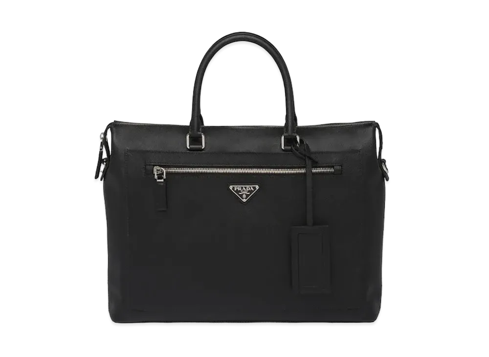 PRADA Saffiano Leather Tote Bag "Black"