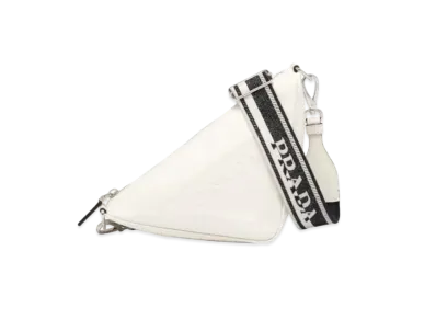 PRADA Triangle Saffiano Leather Bag "White"