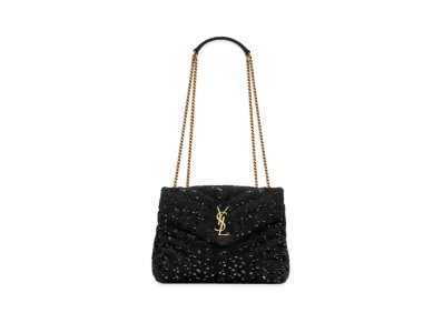 SAINT LAURENT Loulou Small In Matelasse Y Leather, Satin And Sequins "Black"
