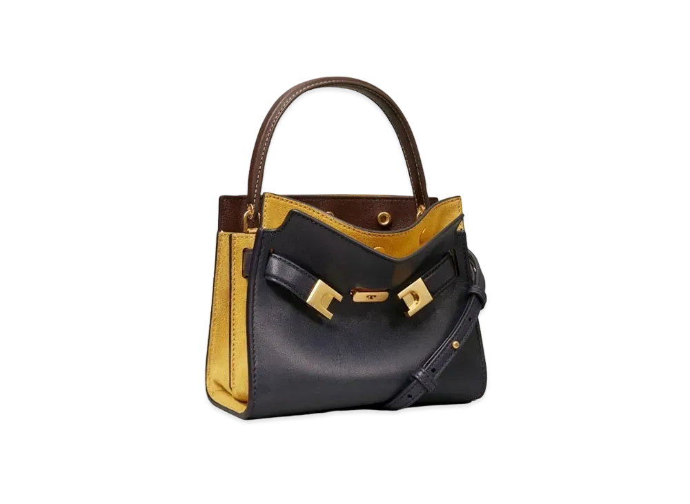 TORY BURCH Lee Radziwill Petit Double Bag "Tory Navy"