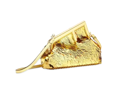 FENDI Fendi First Small Color Leather & Sequins Bag "Gold"
